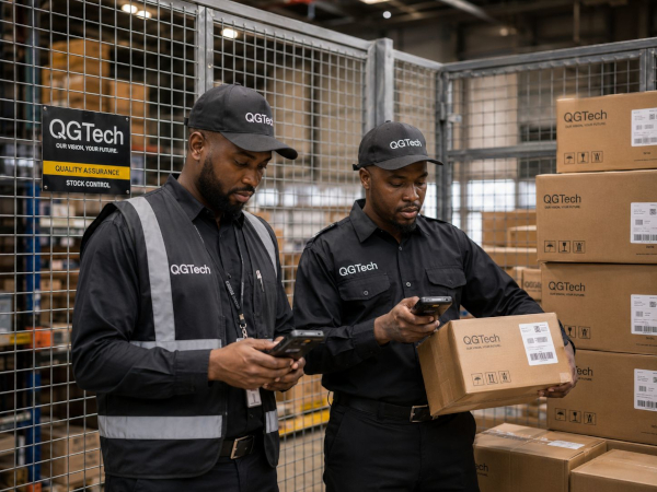 Factory workers using the Fortivo platform in warehouse